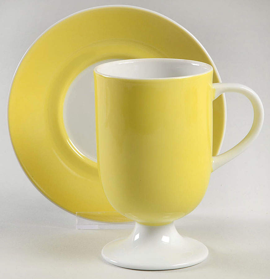 Rondelet Yellow Footed Cup & Saucer Set by Fitz & Floyd-1