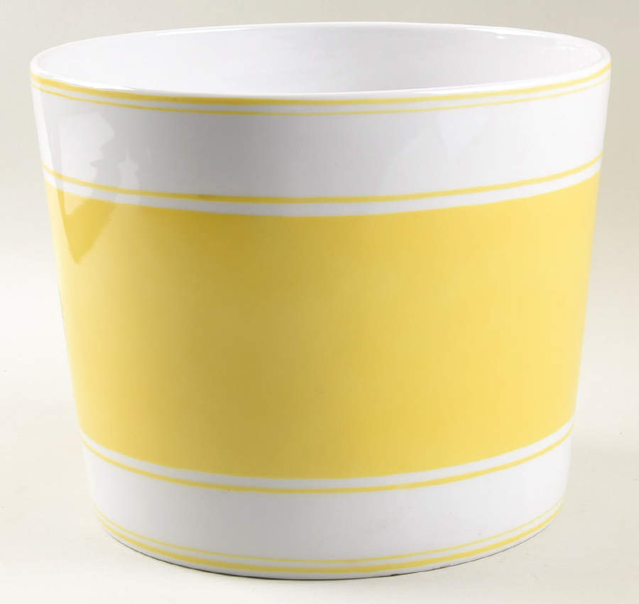 Rondelet Yellow 8" Flower Pot No Underplate by Fitz & Floyd-1