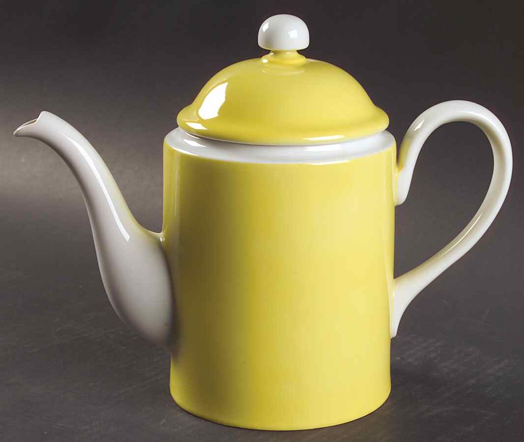 Rondelet Yellow Coffee Pot & Lid by Fitz & Floyd-1