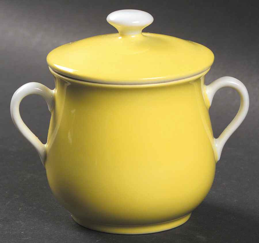 Rondelet Yellow 2 Pc Pot de Creme w/Lid & Base by Fitz & Floyd-1