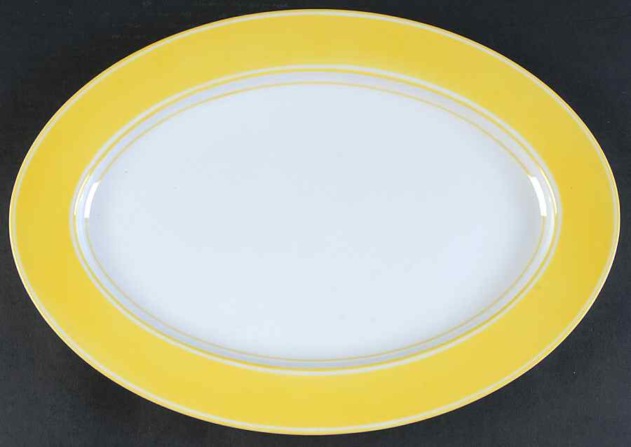 Rondelet Yellow 14" Oval Serving Platter by Fitz & Floyd-1