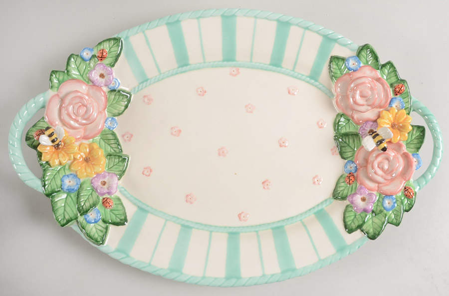 Rose Terrace 17" Oval Serving Platter by Fitz & Floyd-1