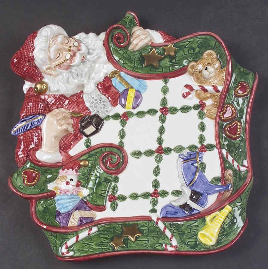 Santa's List Figural Canape Plate by Fitz & Floyd-1