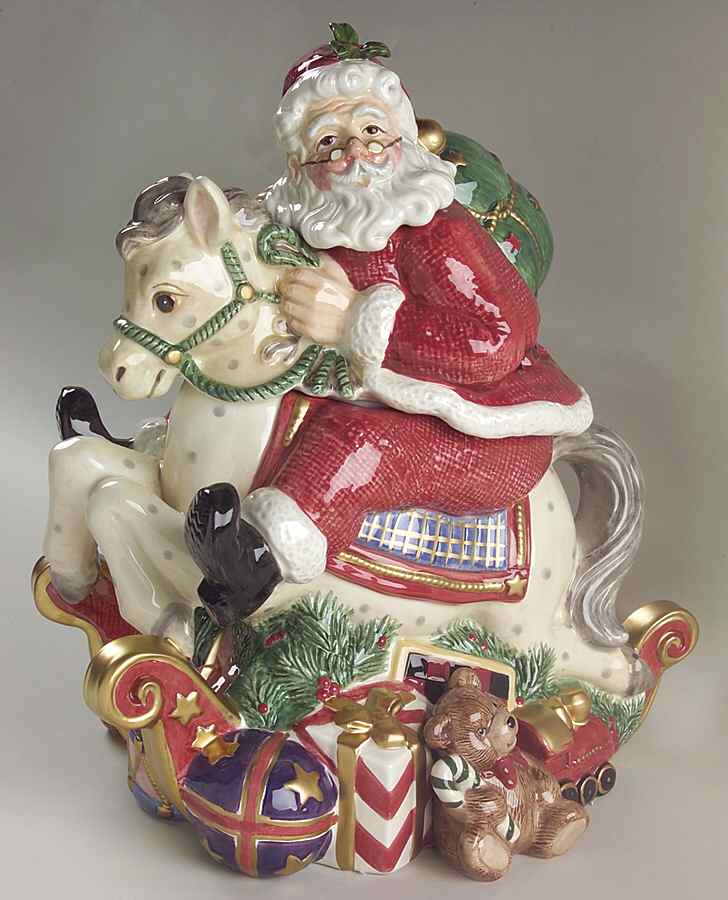 Santa's List Figural Cookie Jar & Lid by Fitz & Floyd-1
