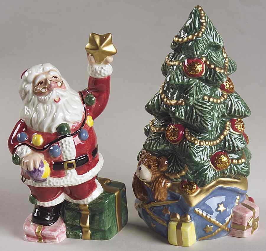 Santa's List Figural Salt & Pepper Set by Fitz & Floyd-1