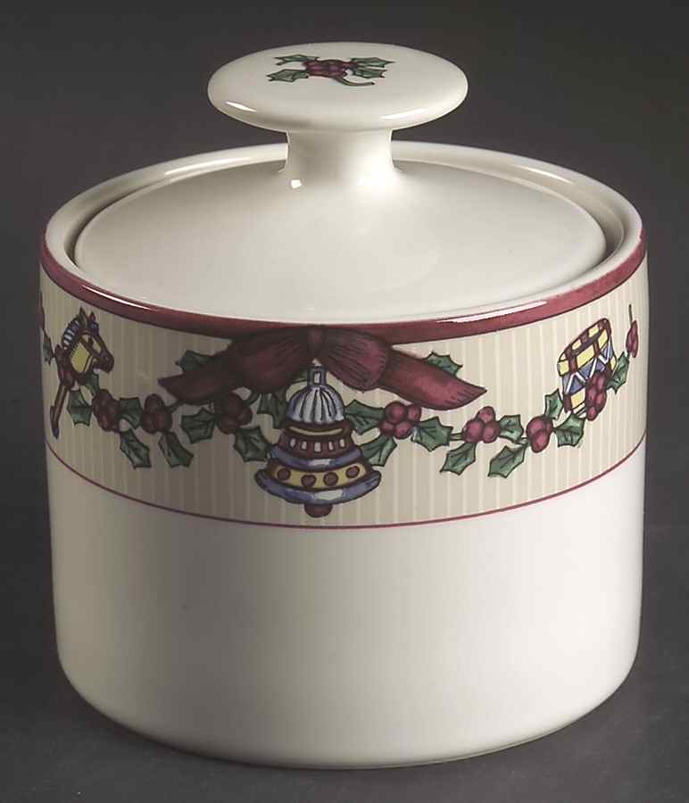 Santa's List Sugar Bowl & Lid by Fitz & Floyd-1