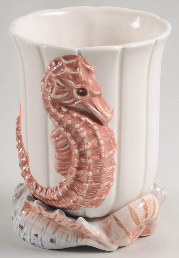 Seahorse Giftware China Bathroom Tumbler by Fitz & Floyd-1