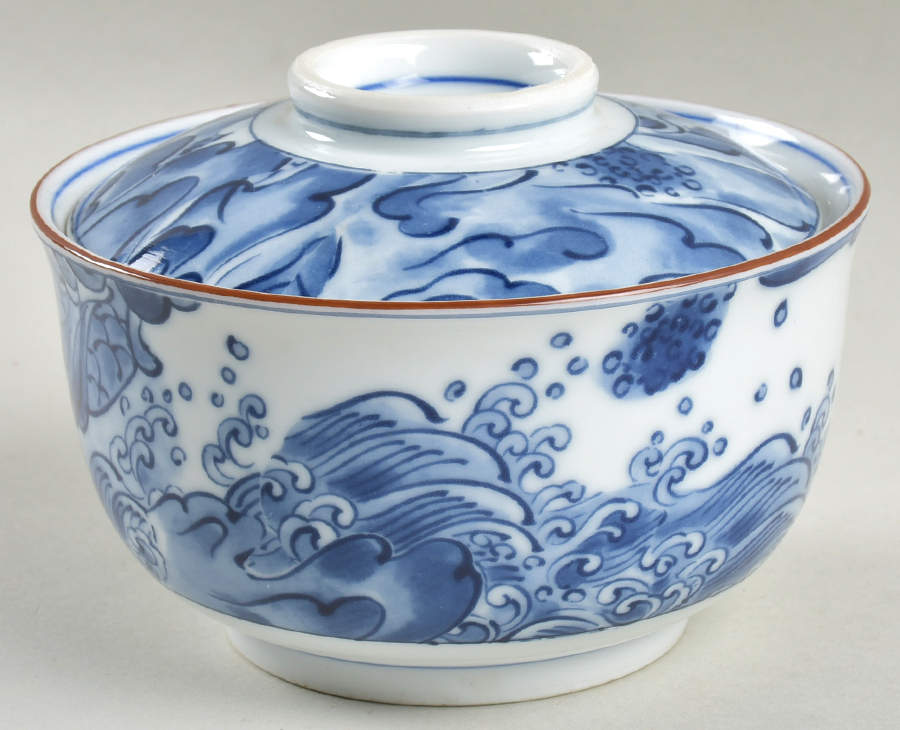 Sea Dragon Rice Bowl & Lid by Fitz & Floyd-1