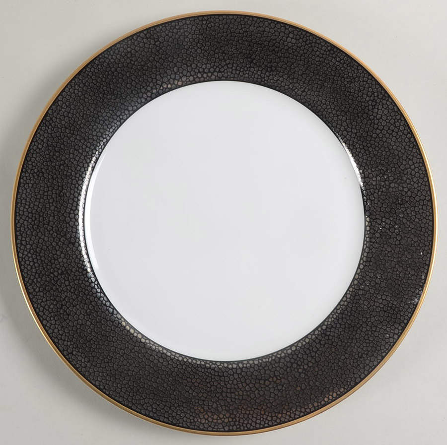 Shagreen Charcoal (Made in Japan) Service Plate (Charger) by Fitz and Floyd-1