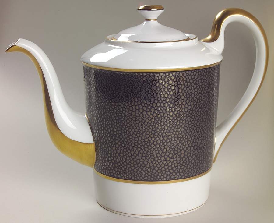 Shagreen Charcoal (Made in Japan) Coffee Pot & Lid by Fitz & Floyd-1
