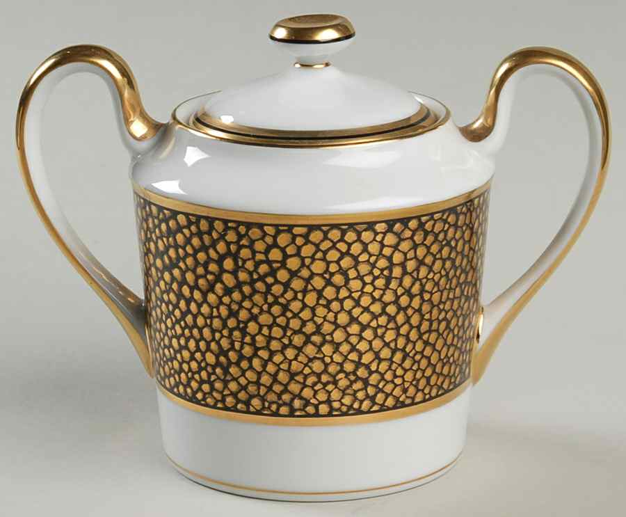 Shagreen Gold (Made In Japan) Sugar Bowl & Lid by Fitz & Floyd-1