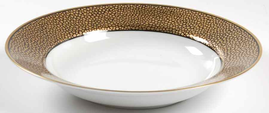 Shagreen Gold (Made In Japan) Large Rim Soup Bowl by Fitz & Floyd-1