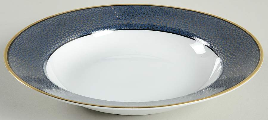 Shagreen Lapis Blue Large Rim Soup Bowl by Fitz & Floyd-1