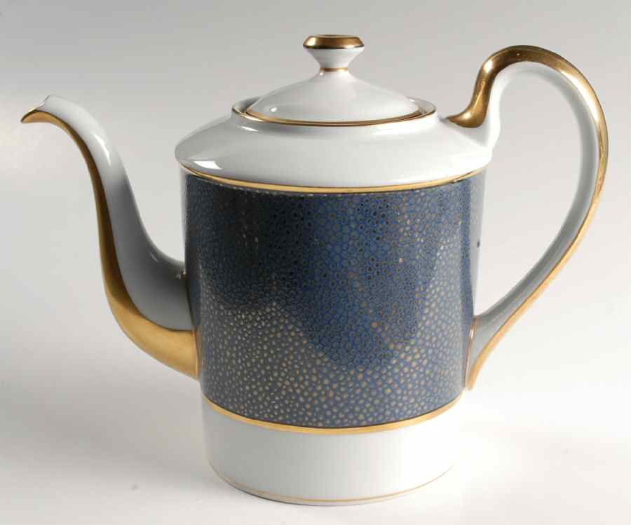 Shagreen Lapis Blue Coffee Pot & Lid by Fitz & Floyd-1