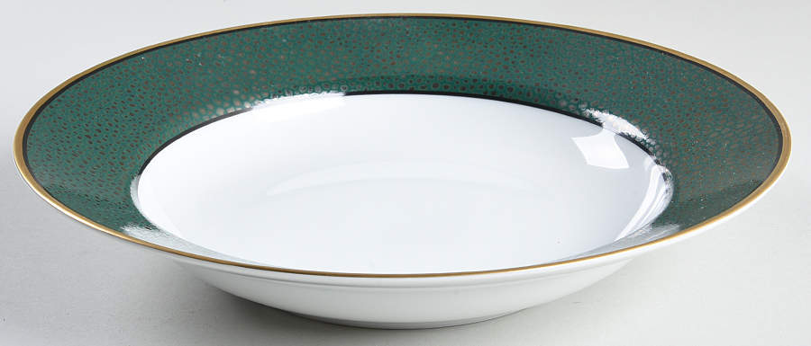 Shagreen Teal Green Large Rim Soup Bowl by Fitz & Floyd-1