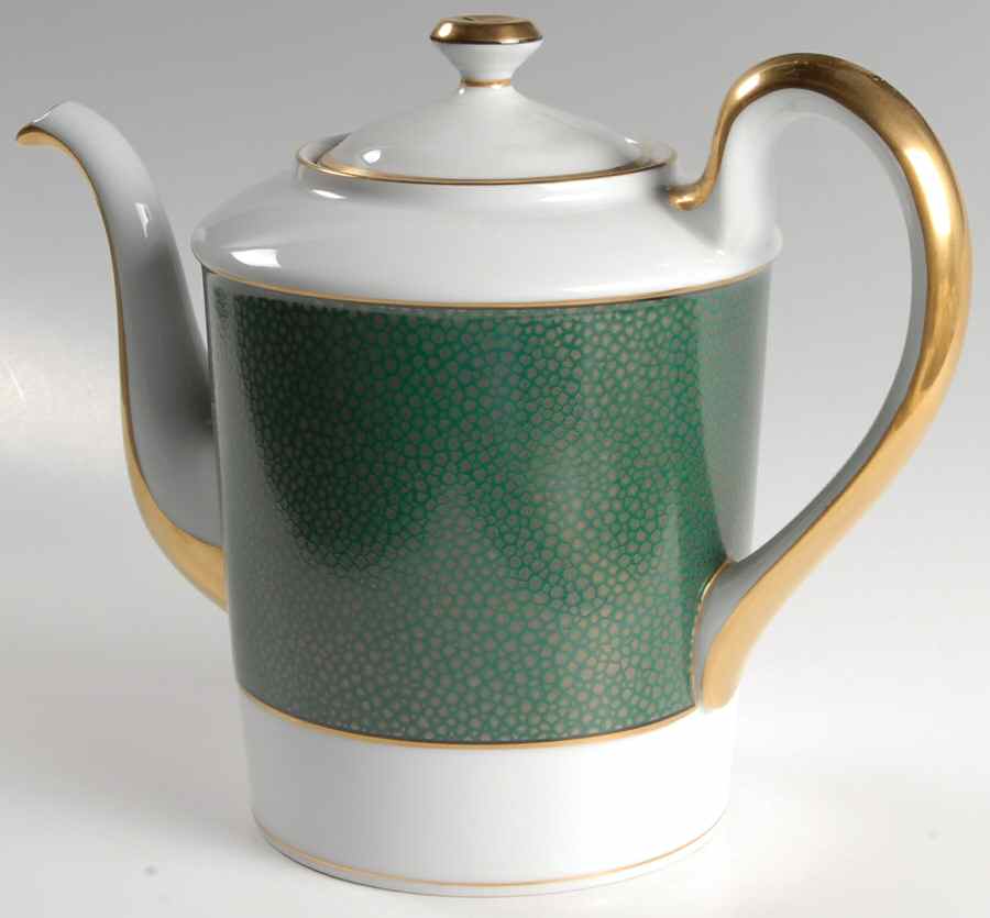 Shagreen Teal Green Coffee Pot & Lid by Fitz & Floyd-1