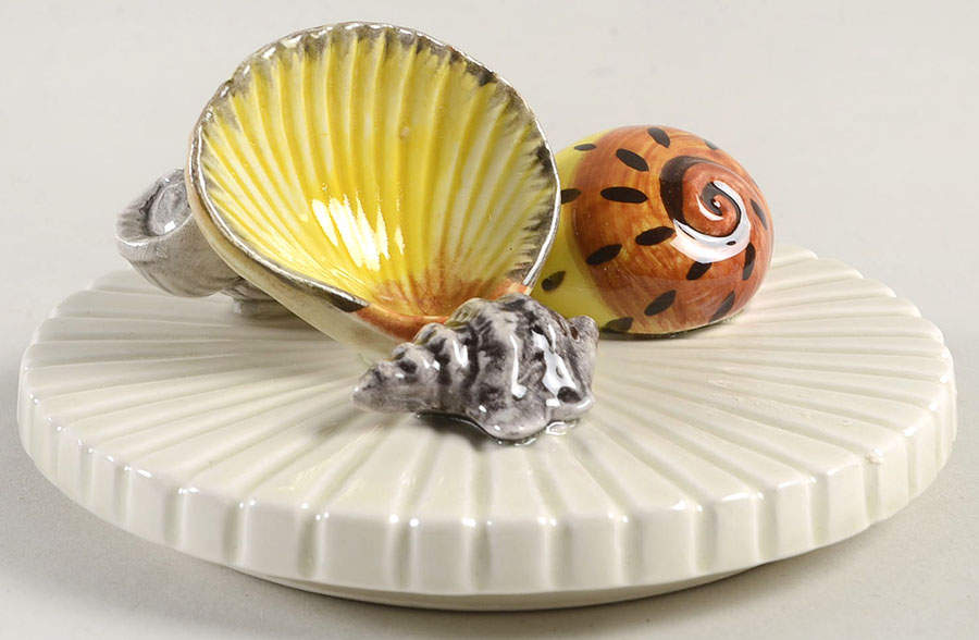 Shell Lid for 4" Storage Jar by Fitz & Floyd-1
