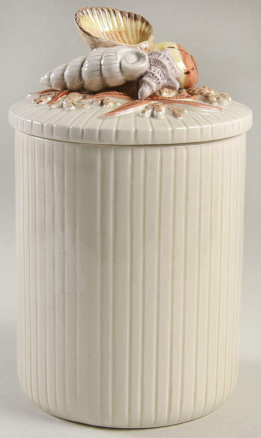 Shell Large Canister & Lid by Fitz & Floyd-1