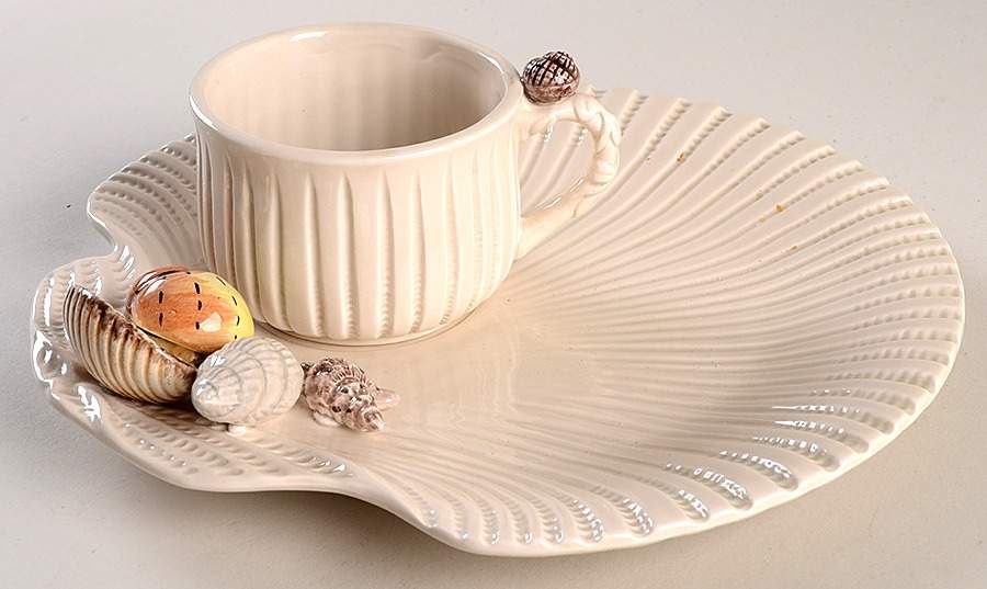 Shell Snack Plate & Cup Set by Fitz & Floyd-1