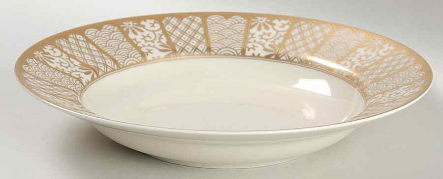 Shinmonzen Gold Large Rim Soup Bowl by Fitz & Floyd-1