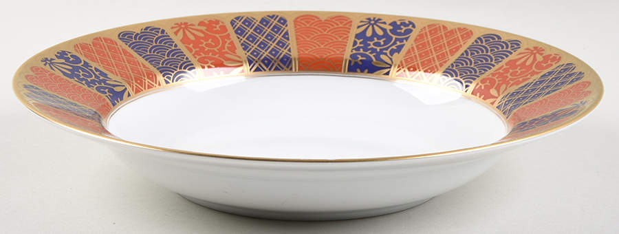Shinmonzen Terra Cotta-Blue Large Rim Soup Bowl by Fitz & Floyd-1