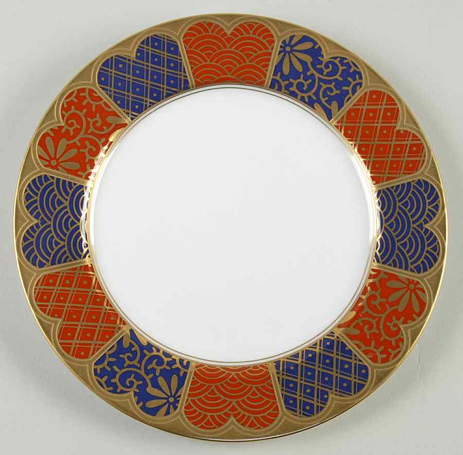 Shinmonzen Terra Cotta-Blue Bread & Butter Plate by Fitz & Floyd-1