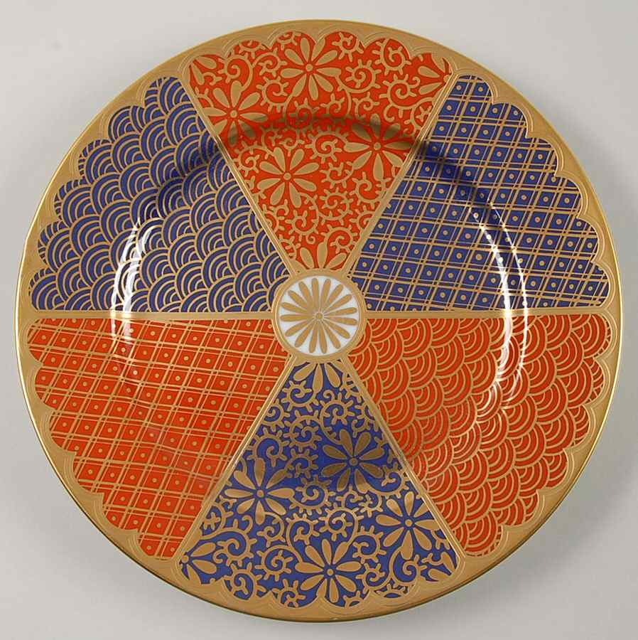 Shinmonzen Terra Cotta-Blue Accent Salad Plate by Fitz and Floyd-1