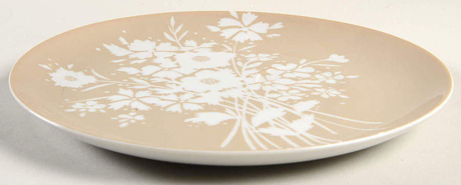 Silhouette Bouquet Taupe Snack Plate by Fitz & Floyd-1