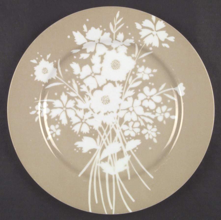 Silhouette Bouquet Taupe Dinner Plate by Fitz & Floyd-1