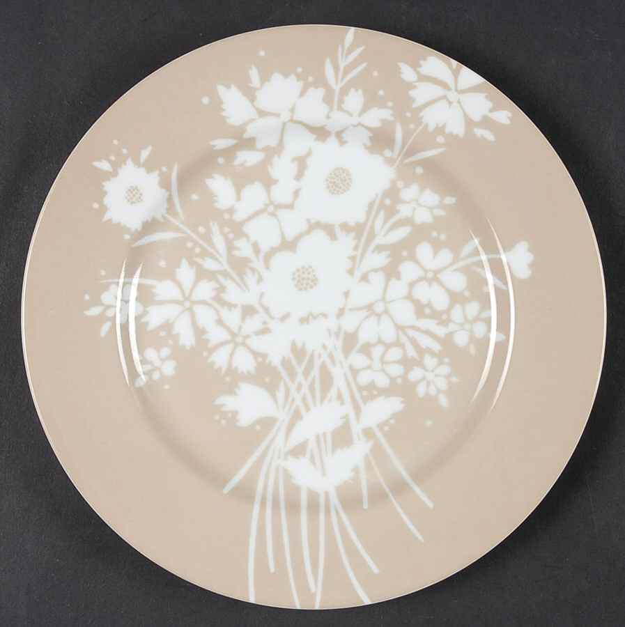 Silhouette Bouquet Taupe Salad Plate by Fitz & Floyd-1