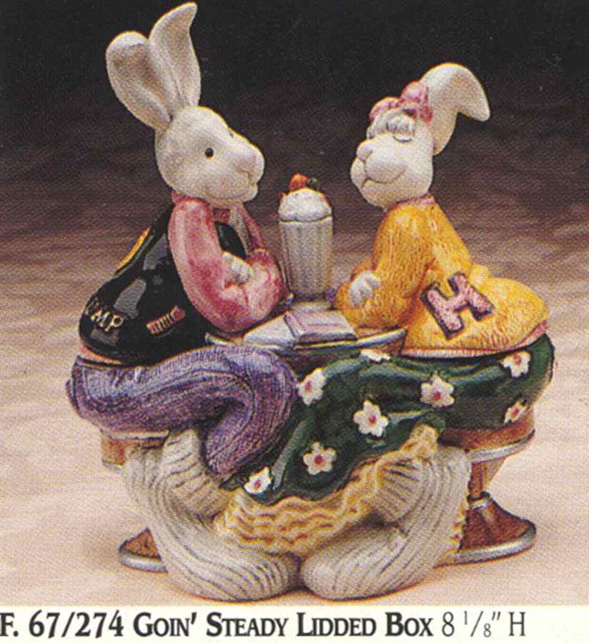 Sock Hoppers Candy Box & Lid by Fitz & Floyd-1