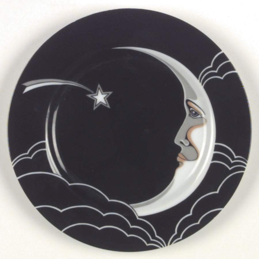 Stardust (Black Background) Salad Plate by Fitz and Floyd-1