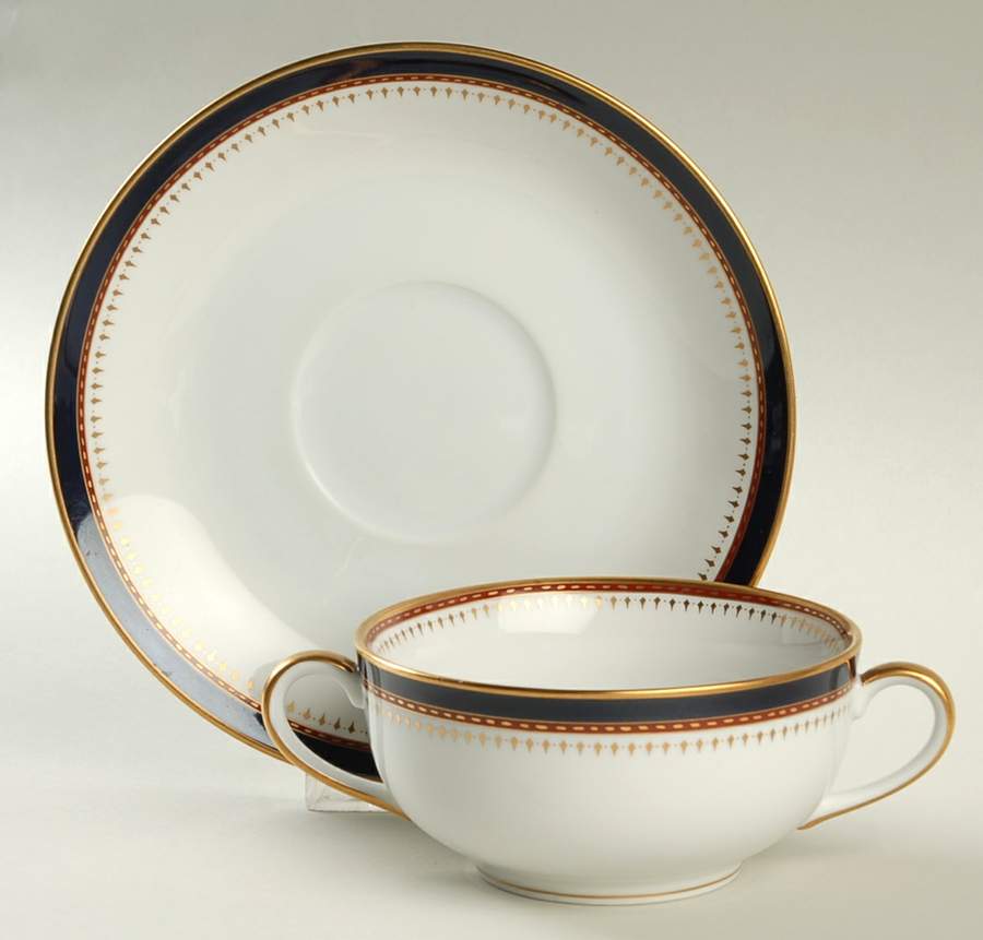 Starburst Flat Cream Soup Bowl & Saucer Set by Fitz & Floyd-1