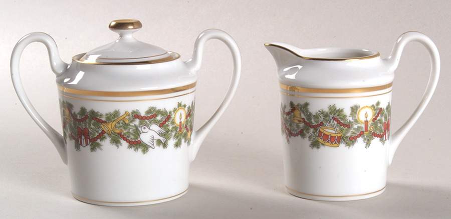 St. Nicholas Creamer & Sugar with Lid Set by Fitz & Floyd-1