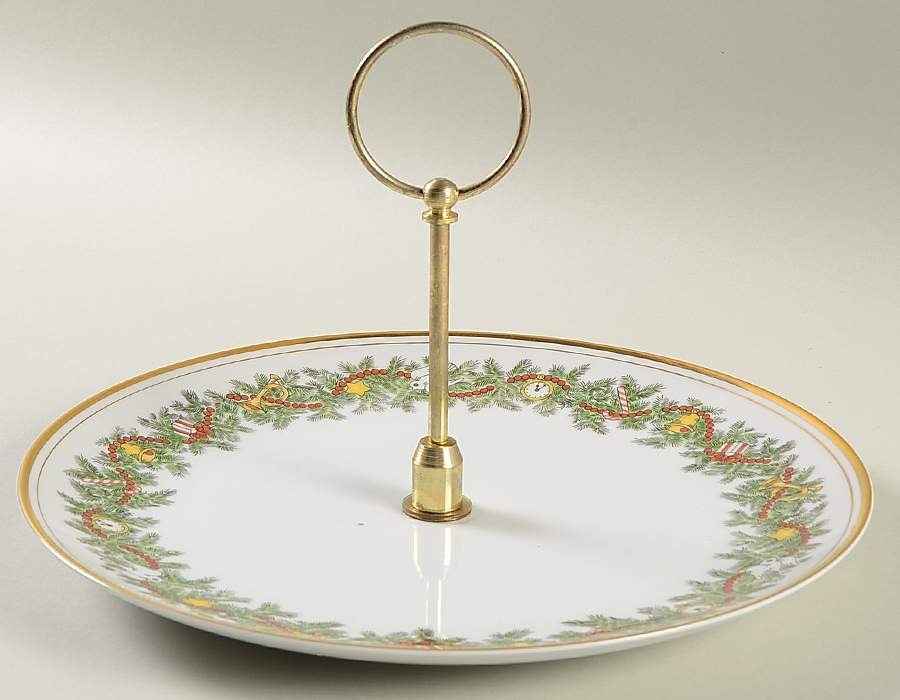 St. Nicholas Round Serving Plate with Handle (DP) by Fitz & Floyd-1