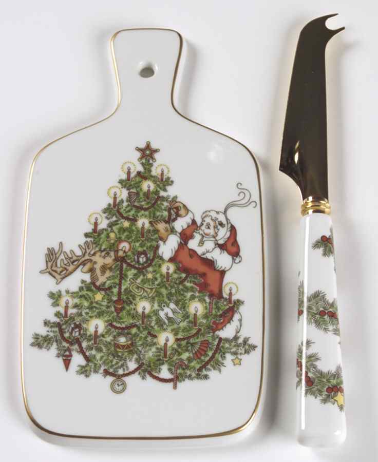 St. Nicholas Cheese & Cracker Board & Knife by Fitz & Floyd-1