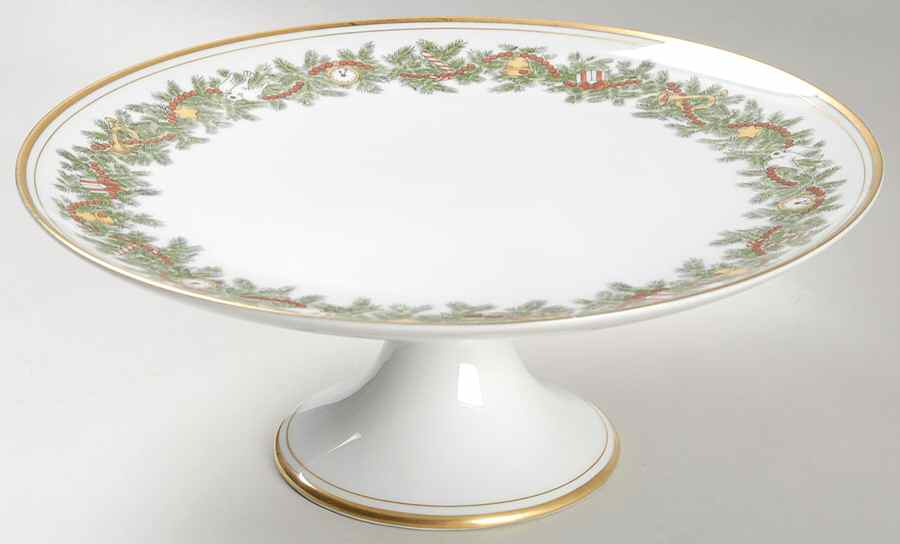 St. Nicholas 10" Diameter Pedestal Cake Stand by Fitz & Floyd-1