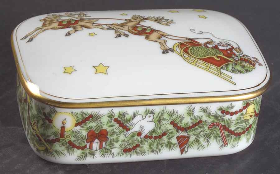 St. Nicholas Oblong Box & Lid by Fitz & Floyd-1