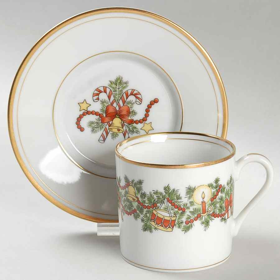 St. Nicholas Flat Demitasse Cup & Saucer Set by Fitz & Floyd-1