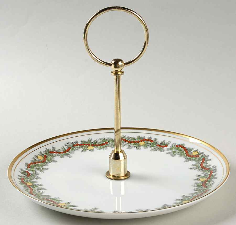 St. Nicholas Round Serving Plate with Handle (SP) by Fitz & Floyd-1