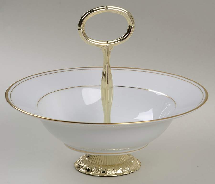 St. Nicholas 6"-7" Handled Footed Nut Dish HC by Fitz & Floyd-1