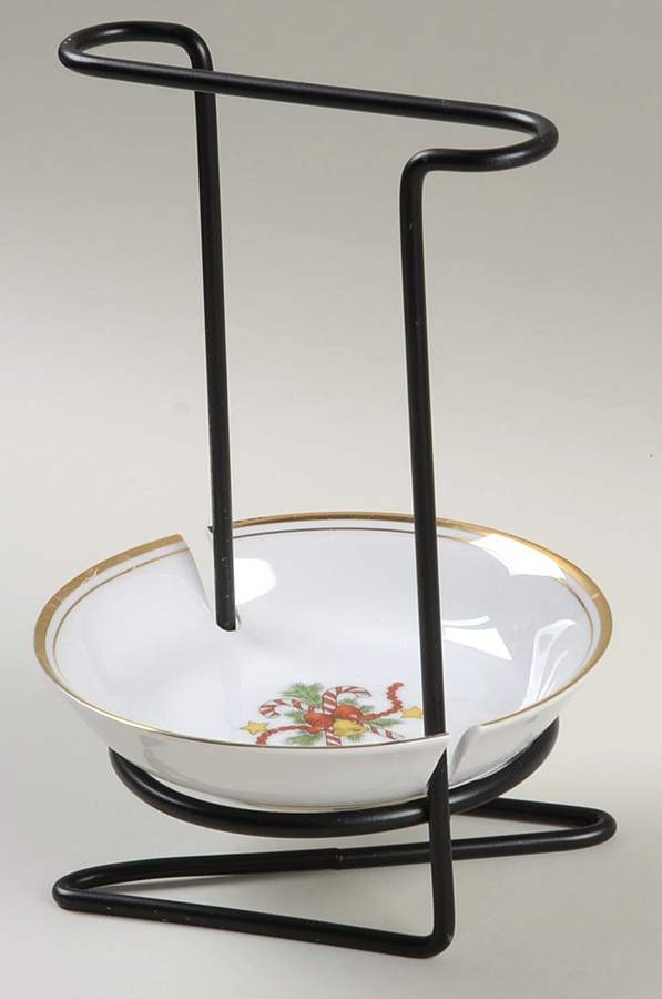St. Nicholas 8"-8 1/4" Salad Serving Set/Utensil Holder  HC by Fitz & Floyd-1