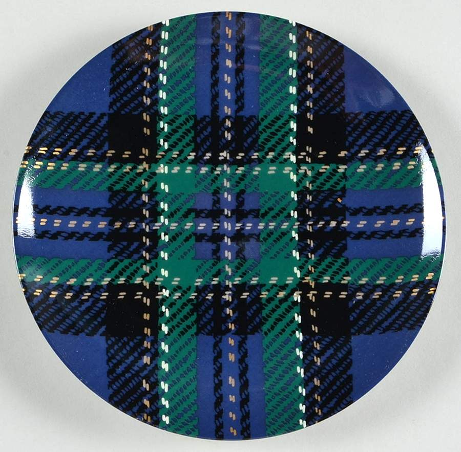 Tartan Plaid Dessert/Pie Plate by Fitz & Floyd-1