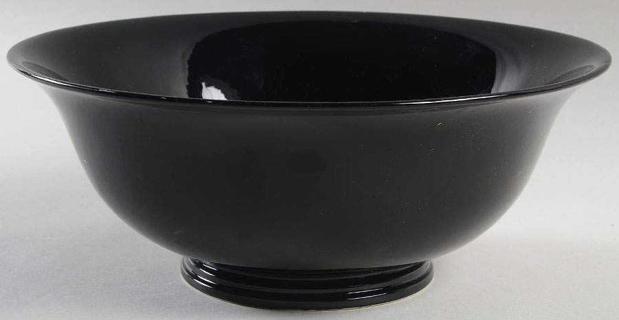 Total Color Black (Round, Smooth) 11" Large Salad Serving Bowl by Fitz and Floyd-1