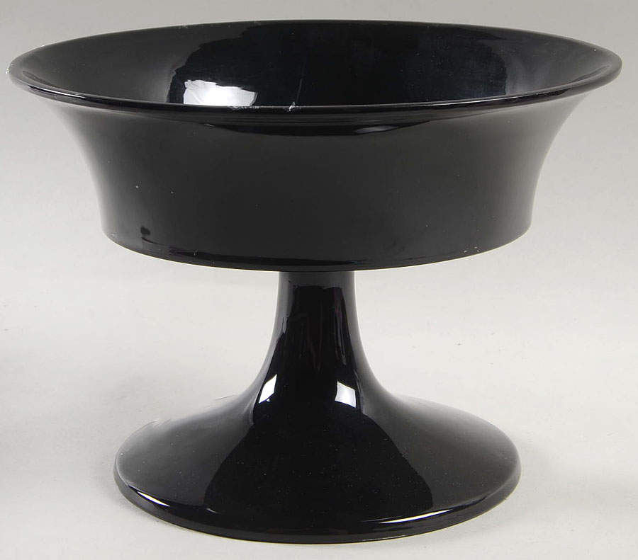 Total Color Black (Round, Smooth) Round Compote (Height X Width) by Fitz and Floyd-1