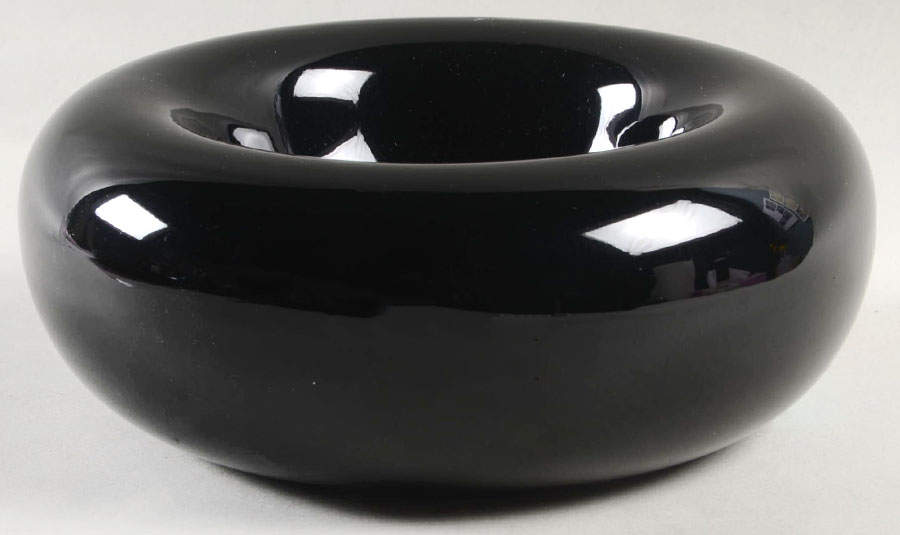 Total Color Black (Round, Smooth) 7" Ashtray by Fitz and Floyd-1