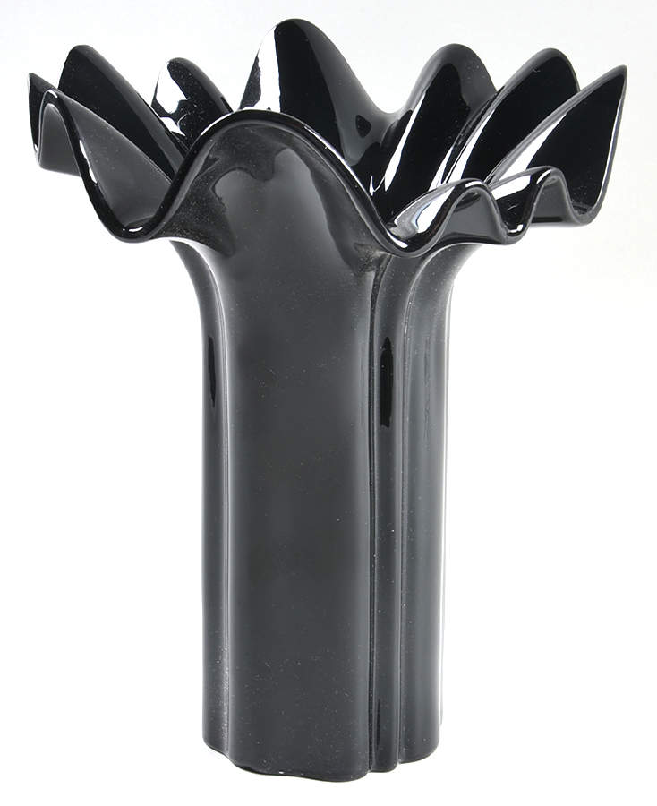 Total Color Black (Round, Smooth) 9" Vase by Fitz and Floyd-1