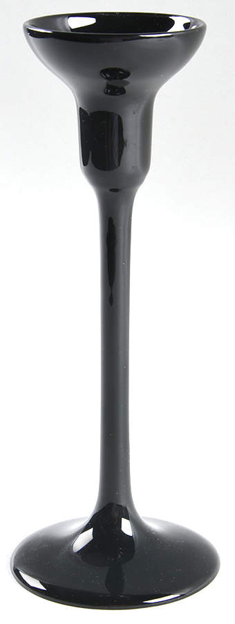 Total Color Black (Round, Smooth) 8" Tall Candlestick by Fitz and Floyd-1