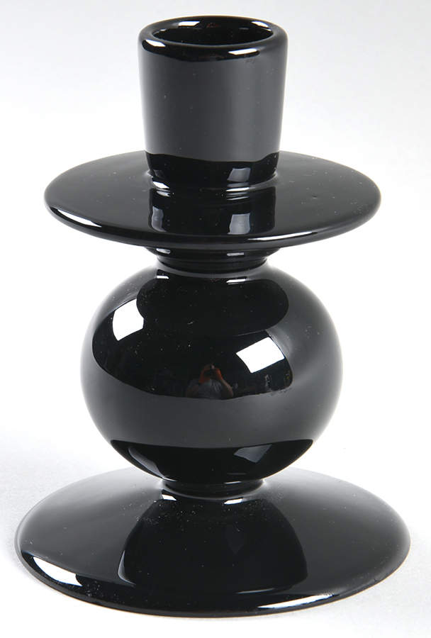 Total Color Black (Round, Smooth) Small Candlestick by Fitz and Floyd-1