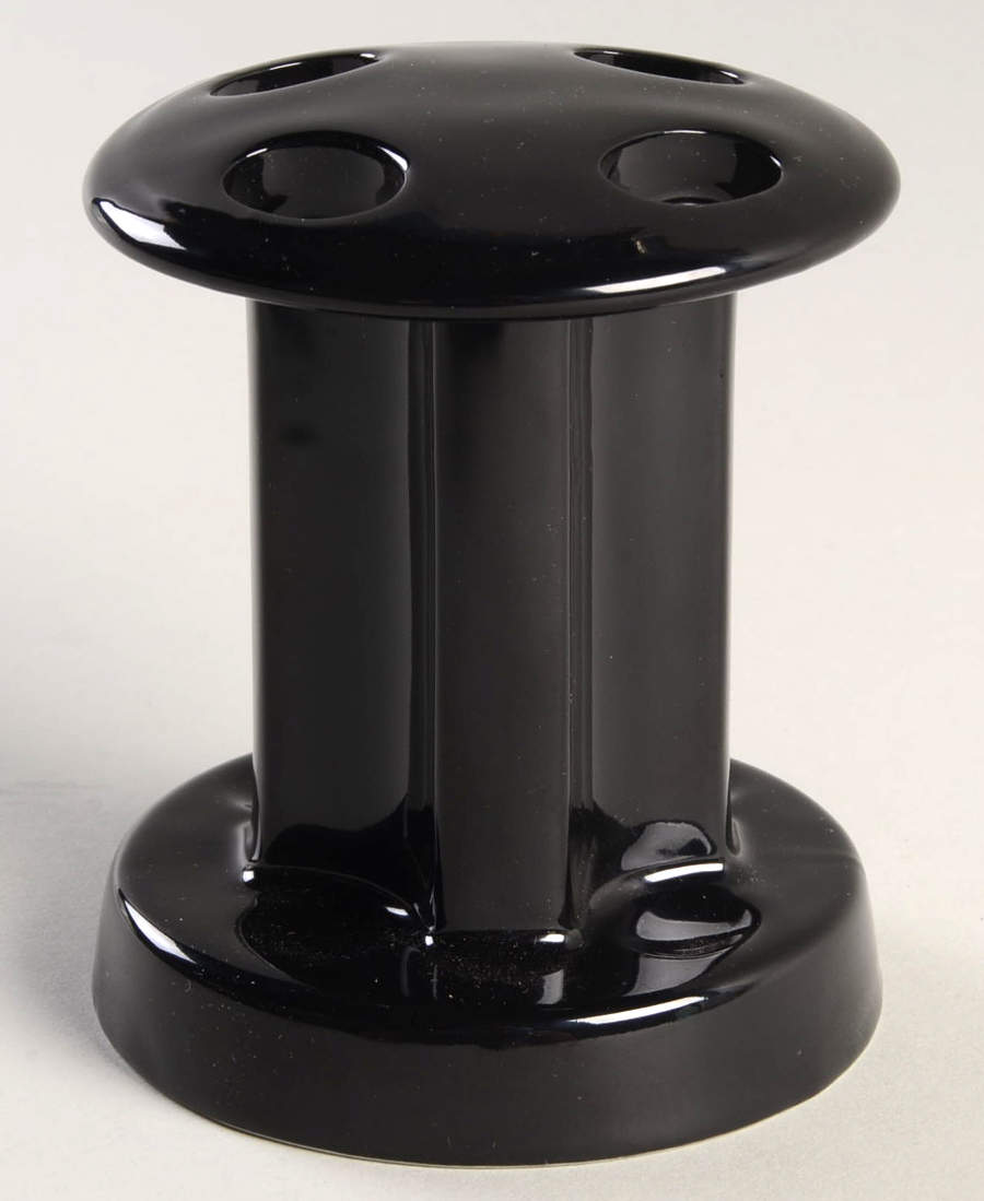 Total Color Black (Round, Smooth) Toothbrush Holder by Fitz and Floyd-1